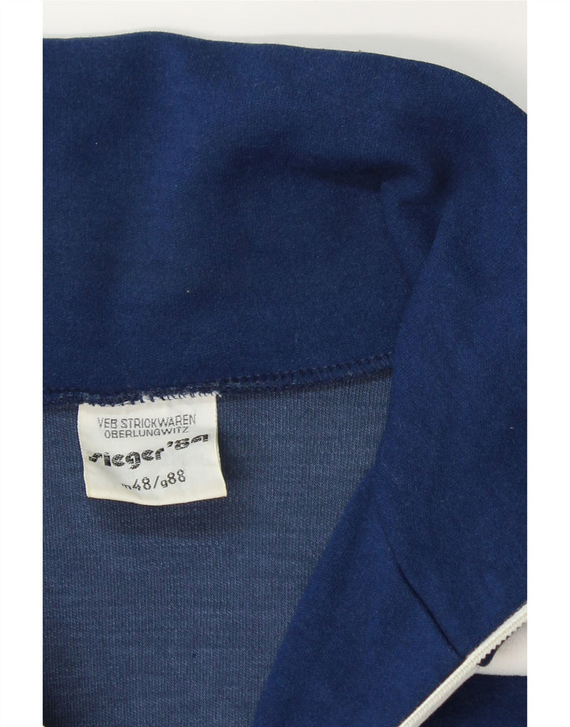 VINTAGE Mens Tracksuit Top Jacket IT 48 Medium Navy Blue Colourblock Vintage Vintage and Second-Hand Vintage from Messina Hembry 