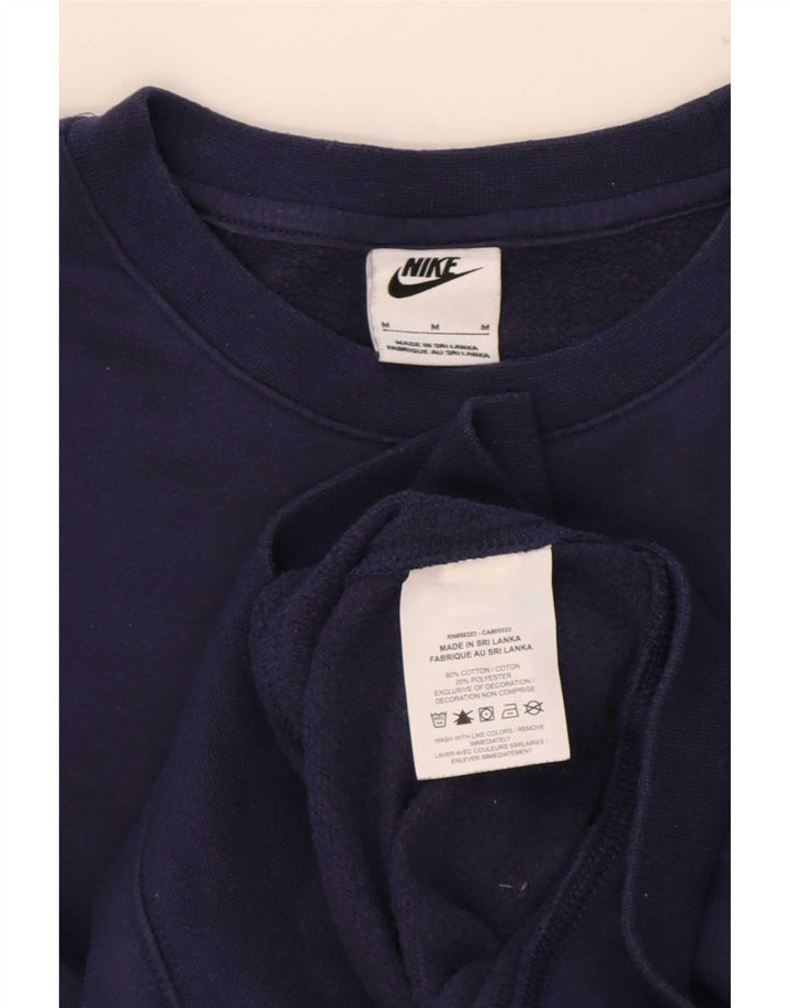 Nike Womens Oversized Sweatshirt Jumper UK 14 Medium Navy Blue Cotton