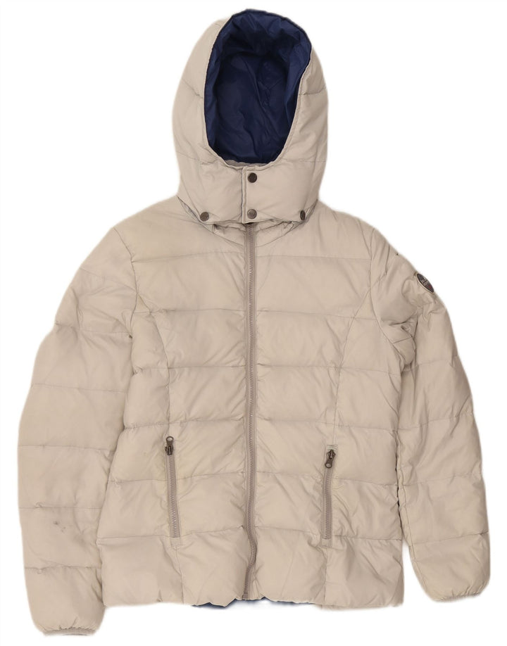 Best Company Womens Hooded Padded Jacket UK 14 Medium White Nylon