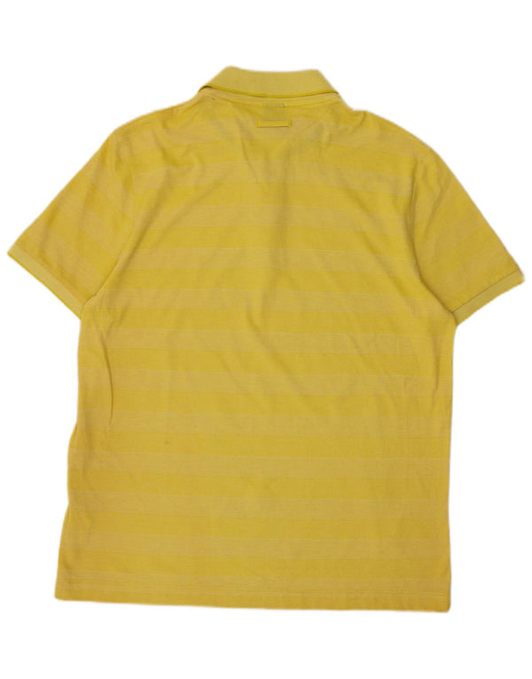 Hugo Boss Mens Regular Fit Polo Shirt XL Yellow Striped Cotton