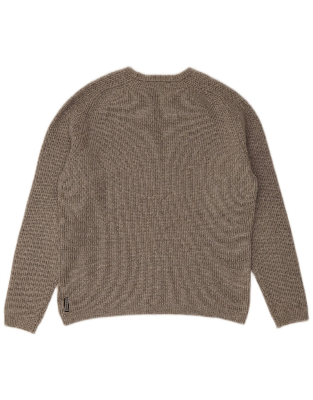 Armani Mens Slim Fit Crew Neck Jumper Sweater Large Grey Cotton