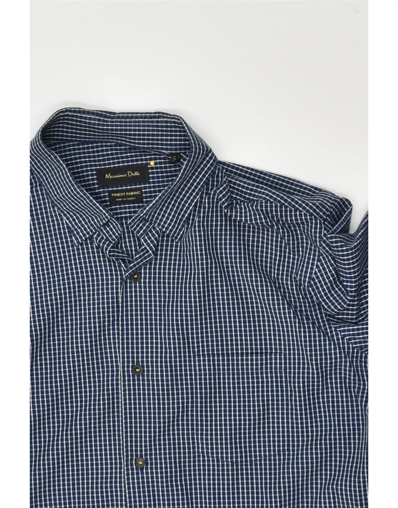 MASSIMO DUTTI Mens Shirt Large Navy Blue Gingham | Vintage Massimo Dutti | Thrift | Second-Hand Massimo Dutti | Used Clothing | Messina Hembry 