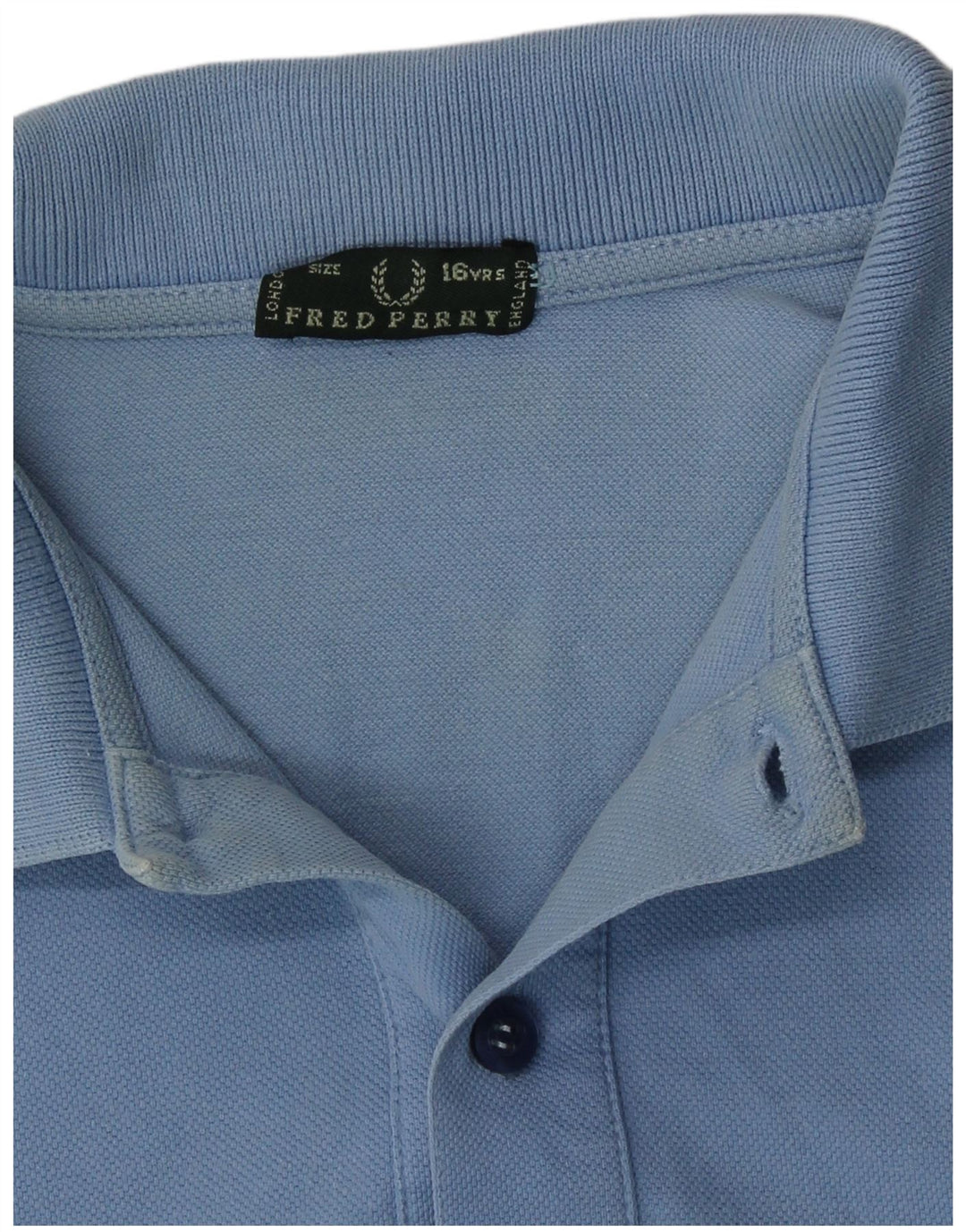 Fred Perry Boys Polo Shirt 15-16 Years Blue Cotton