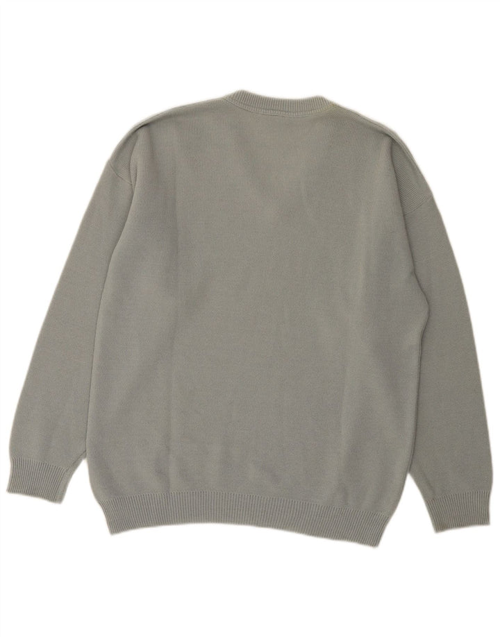 Lacoste Mens V-Neck Jumper Sweater Size 3 Small Green Wool