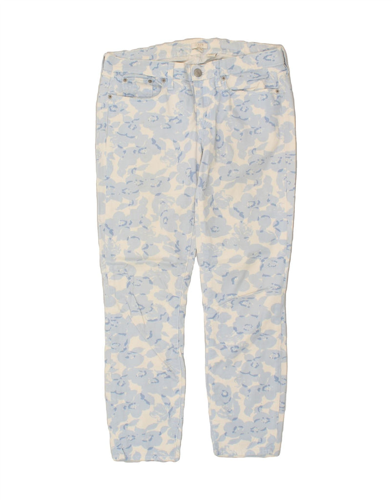 J. CREW Womens Stretch Slim Casual Trousers W28 L27 Blue Floral Cotton | Vintage J. Crew | Thrift | Second-Hand J. Crew | Used Clothing | Messina Hembry 