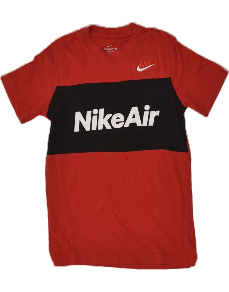 NIKE Boys Graphic T-Shirt Top 10-11 Years Medium  Red Colourblock | Vintage Nike | Thrift | Second-Hand Nike | Used Clothing | Messina Hembry 