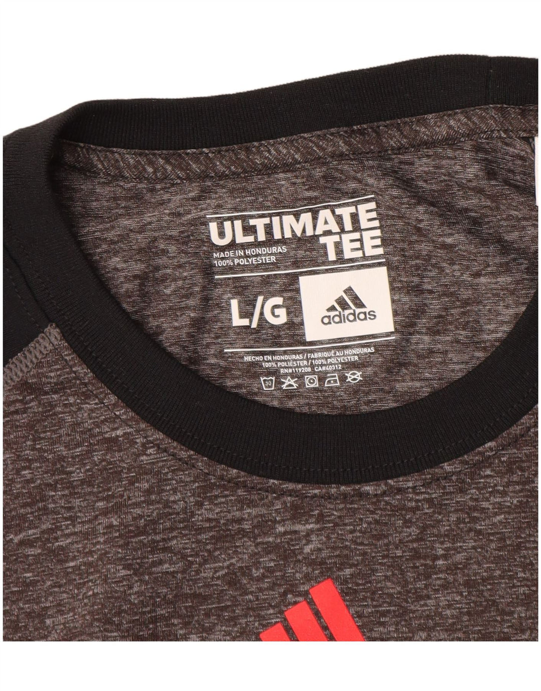 Adidas Mens Graphic T-Shirt Top Large Grey Colourblock