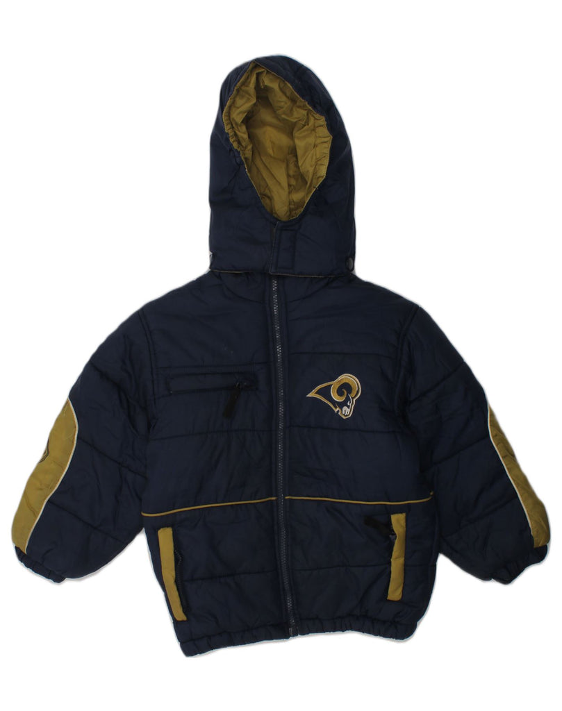 NFL Boys Hooded Padded Jacket 5-6 Years Navy Blue Nylon | Vintage NFL | Thrift | Second-Hand NFL | Used Clothing | Messina Hembry 