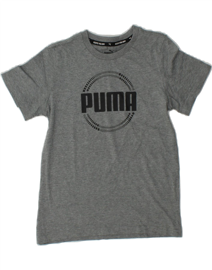 PUMA Boys Graphic T-Shirt Top 9-10 Years Medium  Grey Cotton Vintage Puma and Second-Hand Puma from Messina Hembry 