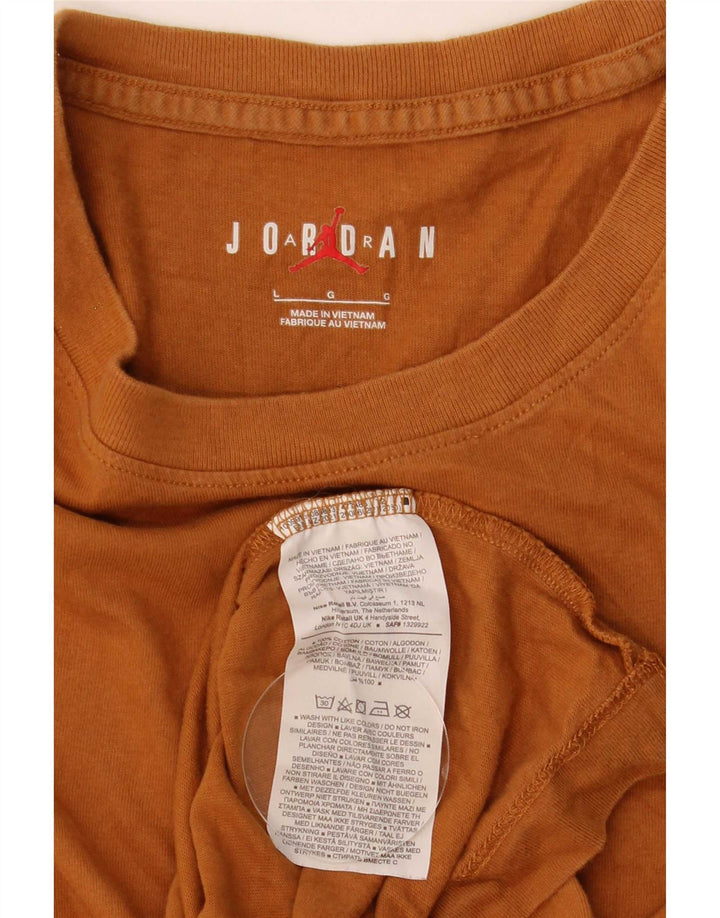 Jordan Mens T-Shirt Top Large Brown Cotton