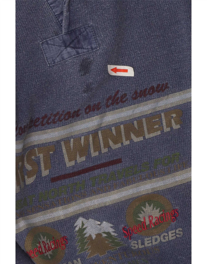 Mc Crae's Mens Graphic Sweatshirt Jumper XL Navy Blue Cotton