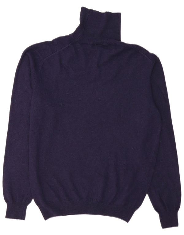 SERGIO TACCHINI Mens Roll Neck Jumper Sweater Large Navy Blue Wool