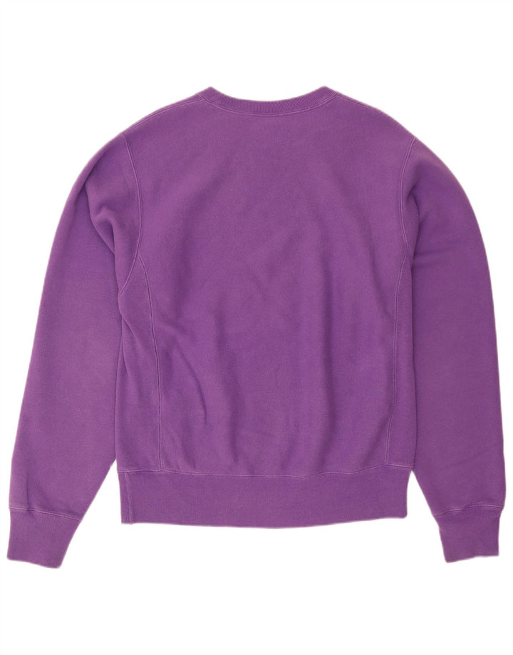 CHAMPION Mens Reverse Weave Graphic Sweatshirt Jumper Small Purple Cotton