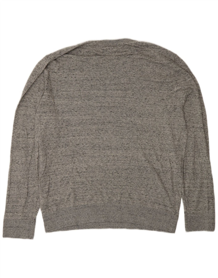 Gap Mens Crew Neck Jumper Sweater Large Grey Flecked Cotton