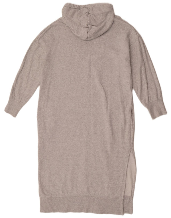 Cos Womens Oversized Hoodie Dress UK 10 Small Grey Flecked Cotton