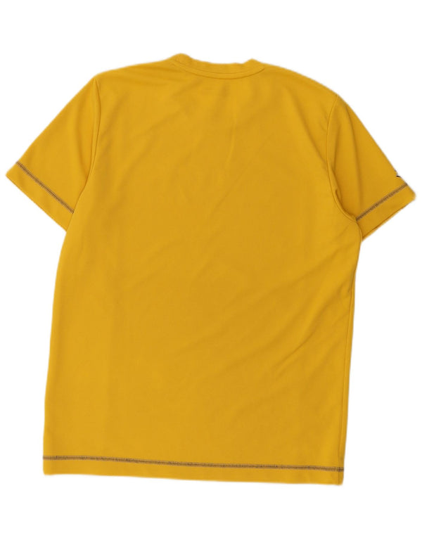 Lotto Mens Graphic T-Shirt Top Medium Yellow Striped Polyester