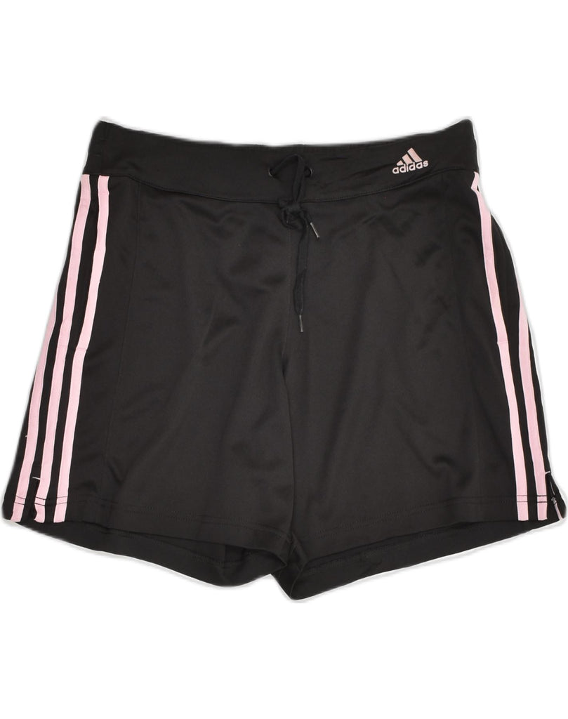 ADIDAS Womens Sport Shorts UK 14 Medium Black Polyester | Vintage Adidas | Thrift | Second-Hand Adidas | Used Clothing | Messina Hembry 