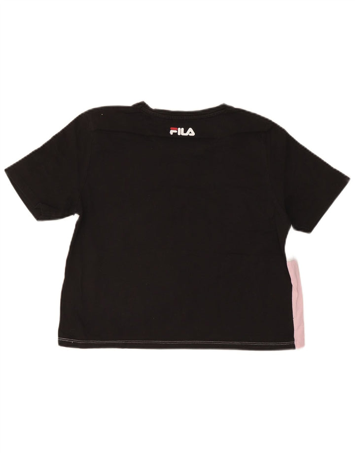 FILA Womens Graphic T-Shirt Top UK 12 Medium Multicoloured Colourblock