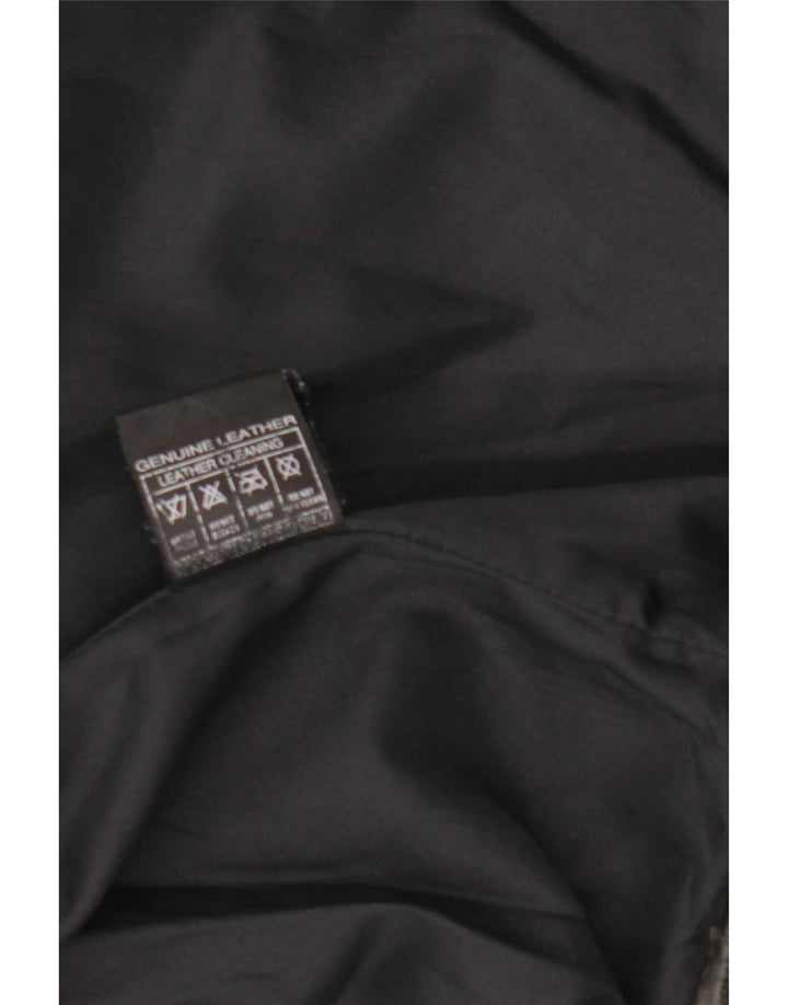 Vintage Mens Bomber Leather Jacket UK 36 Small Black