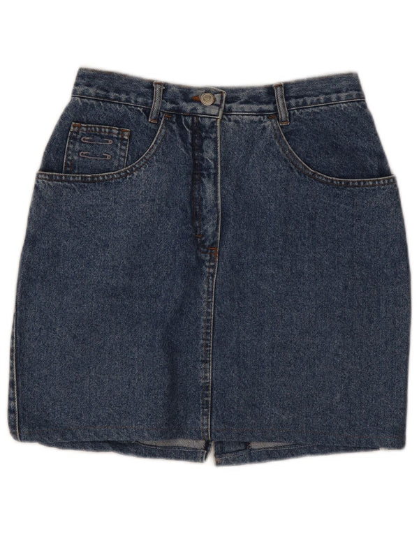 POP 84 Womens High Waist Mini Denim Skirt IT 46 Large W30  Blue