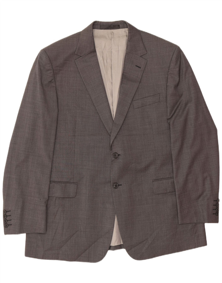 Marks & Spencer Mens 2 Button Blazer Jacket UK 44 XL Grey Wool
