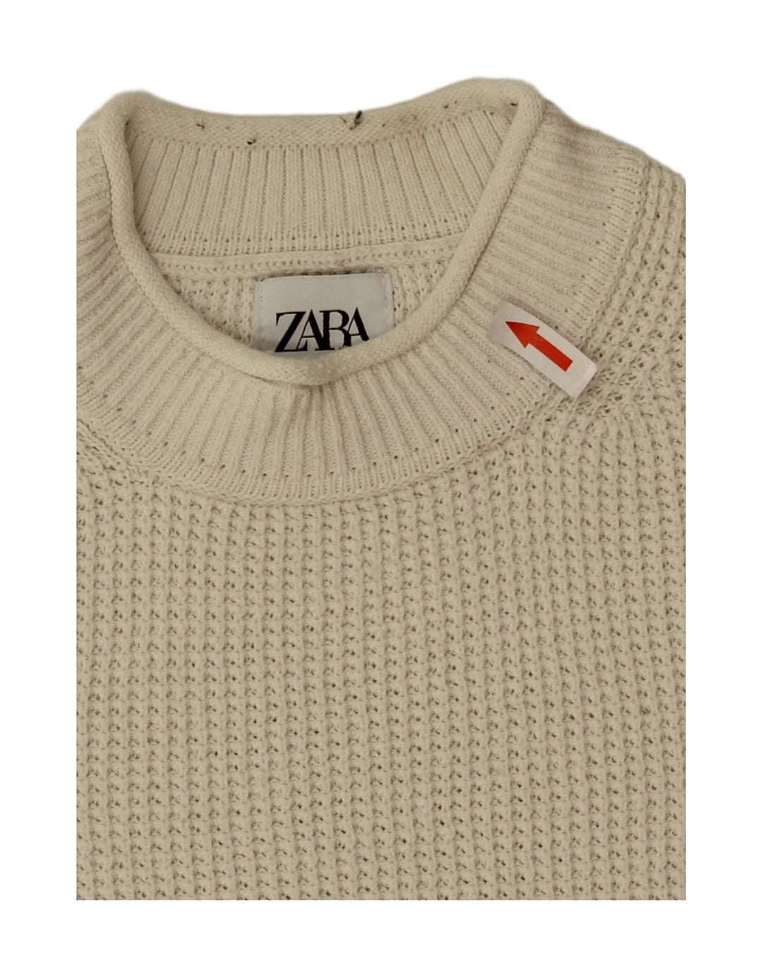 Zara Mens Turtle Neck Jumper Sweater Medium White Cotton