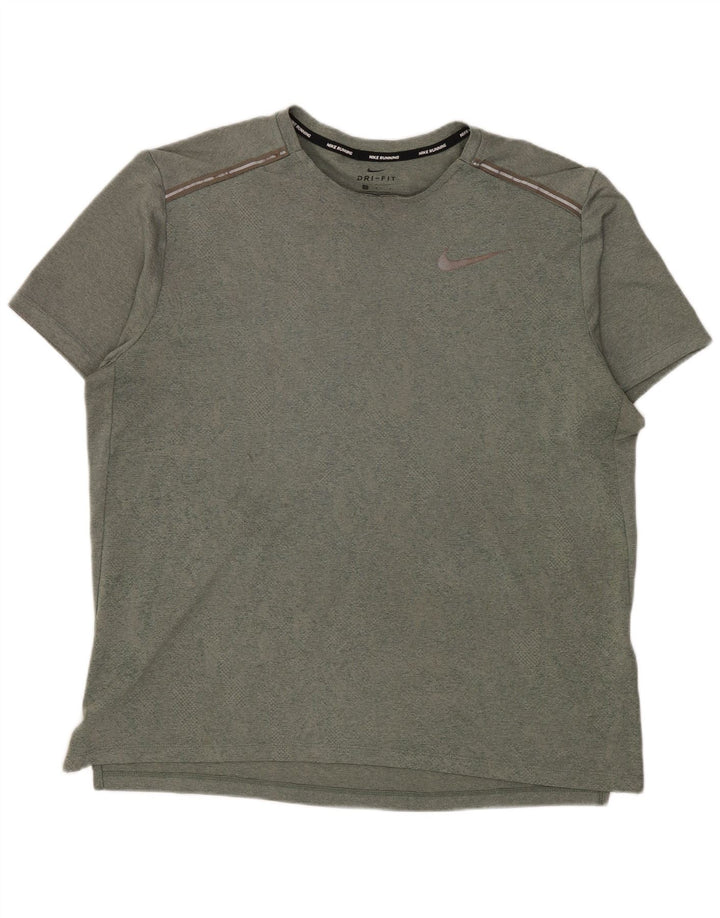 Nike Mens Dri Fit T-Shirt Top Large Green Polyester