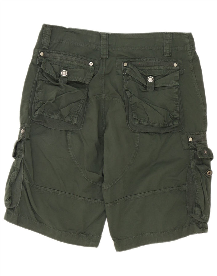 Vintage Mens Cargo Shorts W34 Large Green Cotton