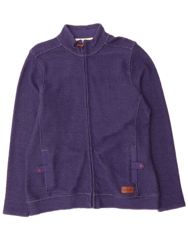 Weird Fish Womens Cardigan Sweater UK 16 Large Purple Cotton