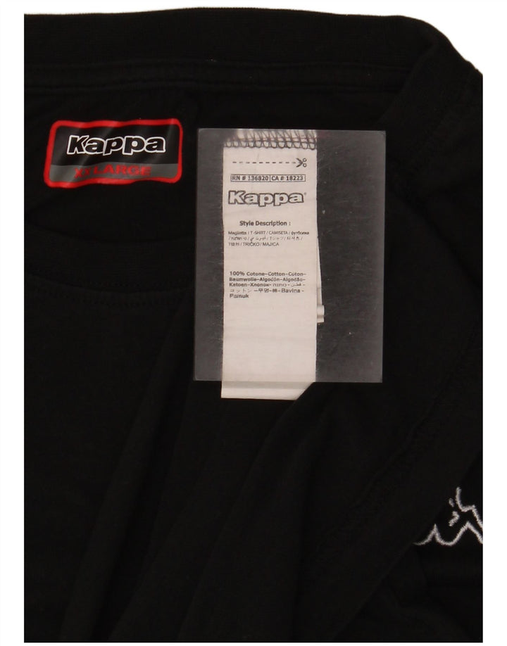 Kappa Womens T-Shirt Top 2XL Black Cotton