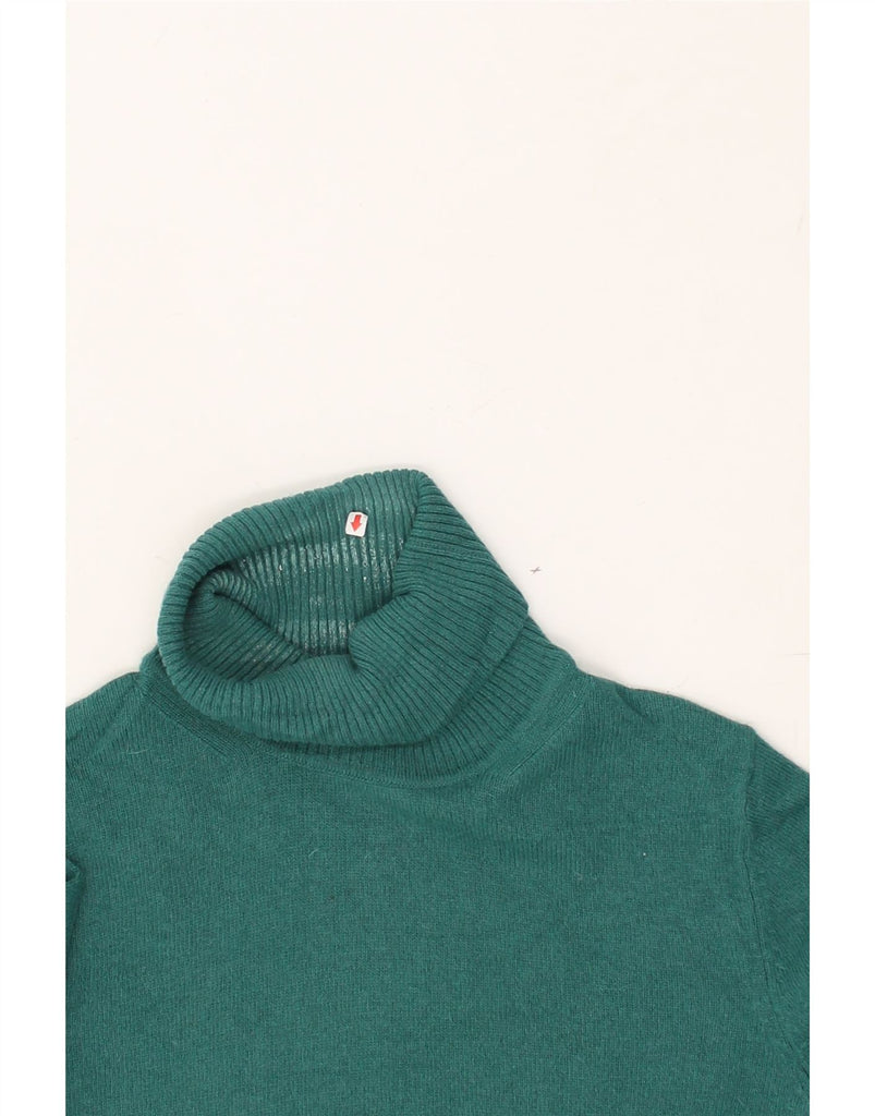 BENETTON Womens Roll Neck Jumper Sweater UK 10 Small Green Wool | Vintage Benetton | Thrift | Second-Hand Benetton | Used Clothing | Messina Hembry 