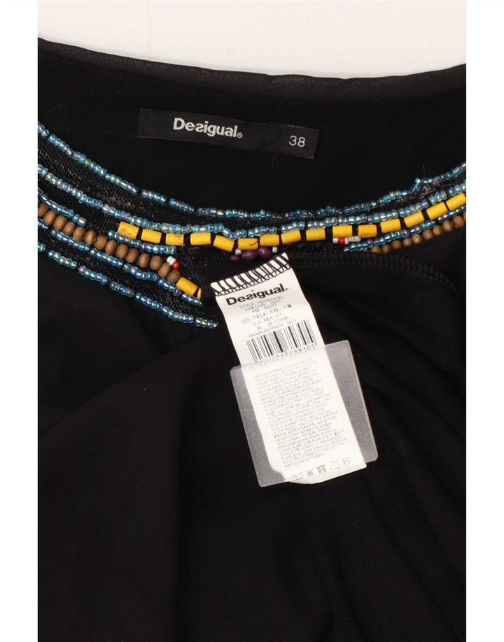 Desigual Womens Graphic Asymmetric Tunic Dress EU 38 Medium Black Geometric