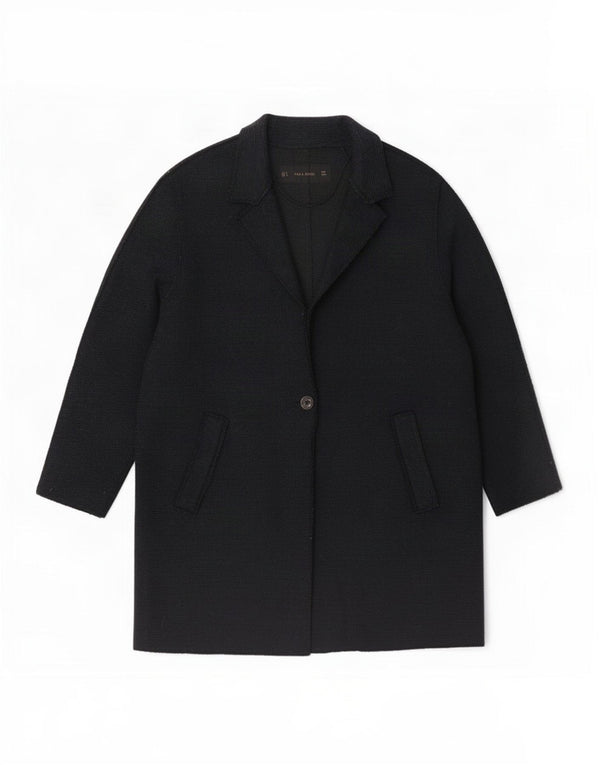 Zara Womens Overcoat UK 16 Large Navy Blue