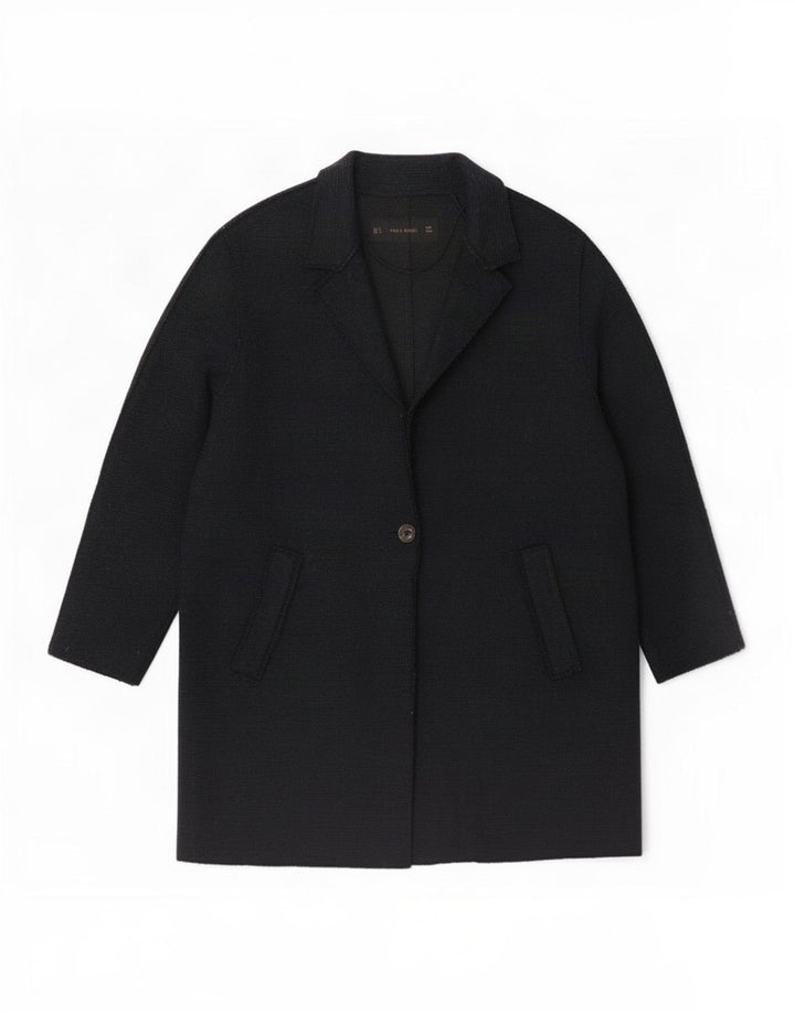 Zara Womens Overcoat UK 16 Large Navy Blue