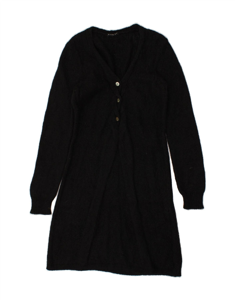 SISLEY Womens Long Sleeve Jumper Dress UK 8 Small Black Acrylic | Vintage Sisley | Thrift | Second-Hand Sisley | Used Clothing | Messina Hembry 