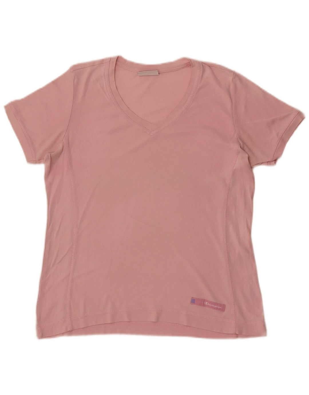 Champion Womens T-Shirt Top UK 14 Medium Pink Cotton