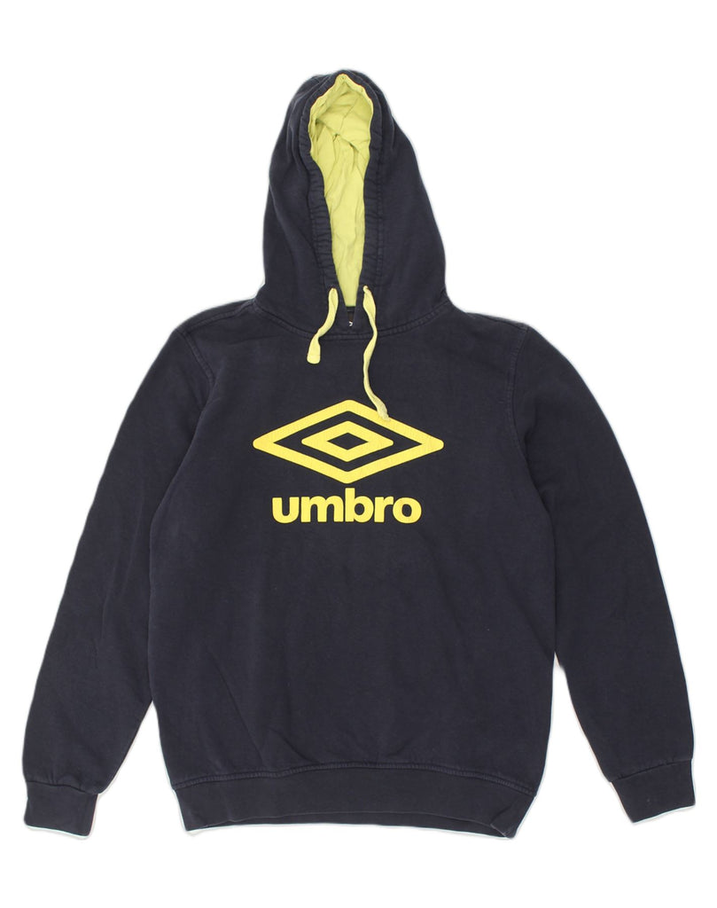 UMBRO Mens Graphic Hoodie Jumper Large Navy Blue Cotton | Vintage Umbro | Thrift | Second-Hand Umbro | Used Clothing | Messina Hembry 