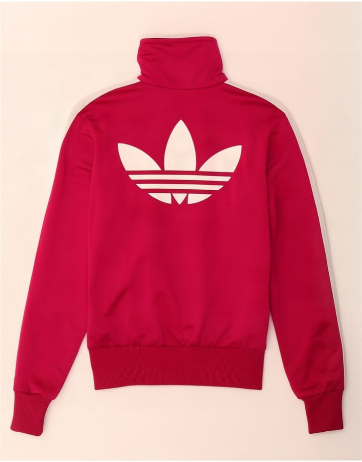 Adidas Womens Graphic Tracksuit Top Jacket EU 34 XS Pink Polyester