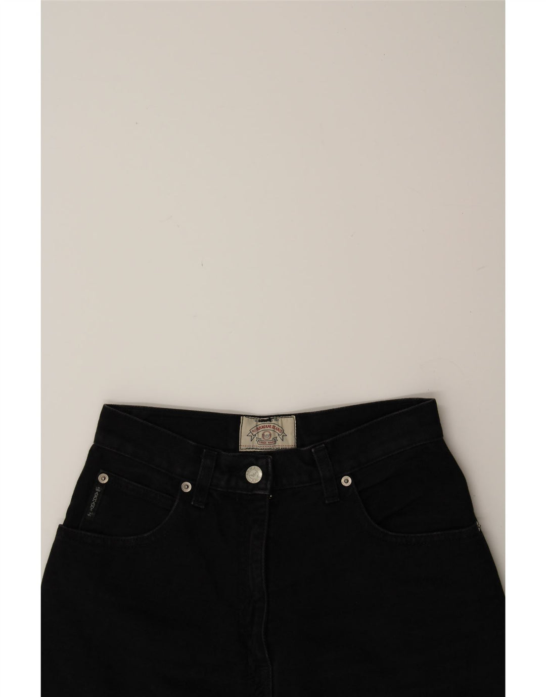 ARMANI Womens Straight Jeans W28 L30 Black Cotton Vintage Armani and Second-Hand Armani from Messina Hembry 
