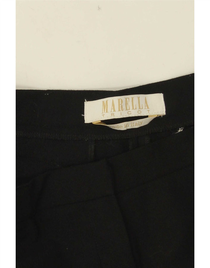 Marella Womens Straight Cropped Trousers W32 L23 Black