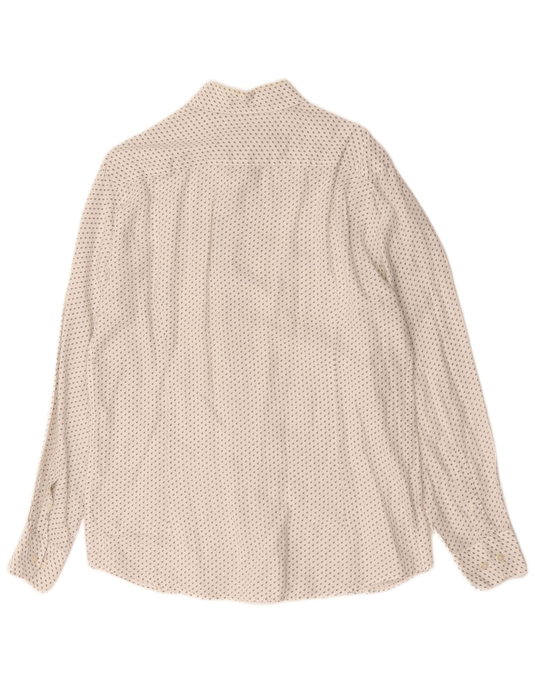 Massimo Dutti Mens Shirt Medium White Spotted Linen