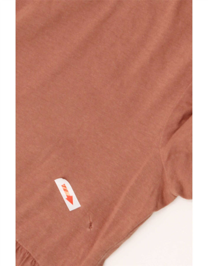 Zara Womens Short Sleeve Blouse Top UK 10 Small Brown
