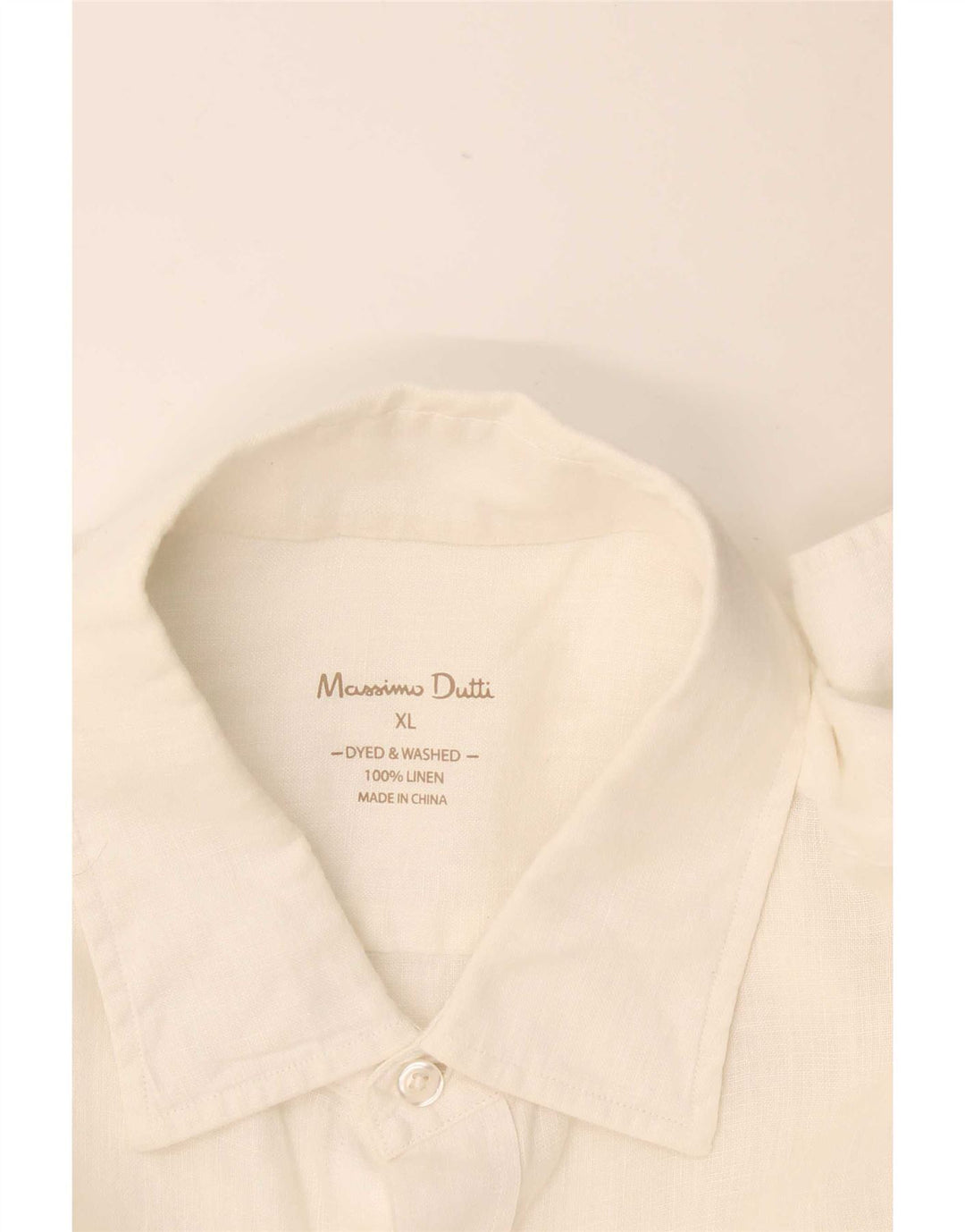 Massimo Dutti Mens Shirt XL White Linen