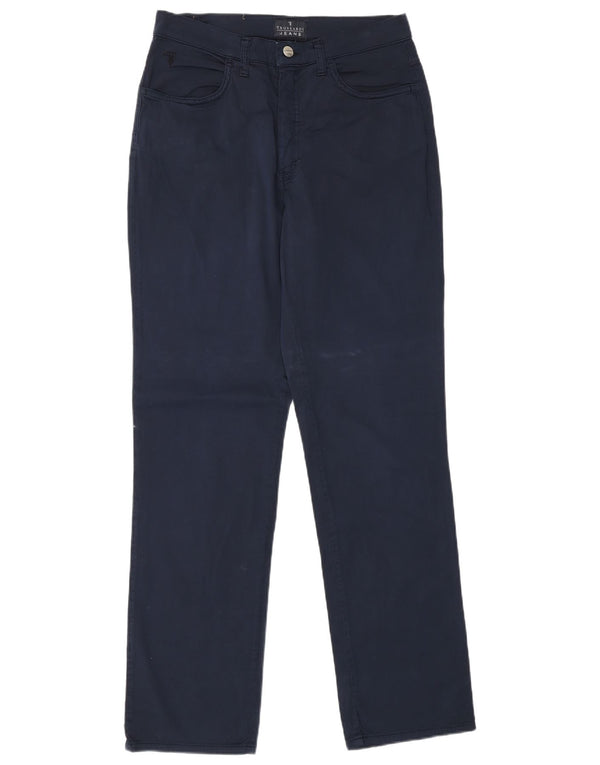Trussardi Womens High Waist Tapered Casual Trousers W30 L32 Navy Blue