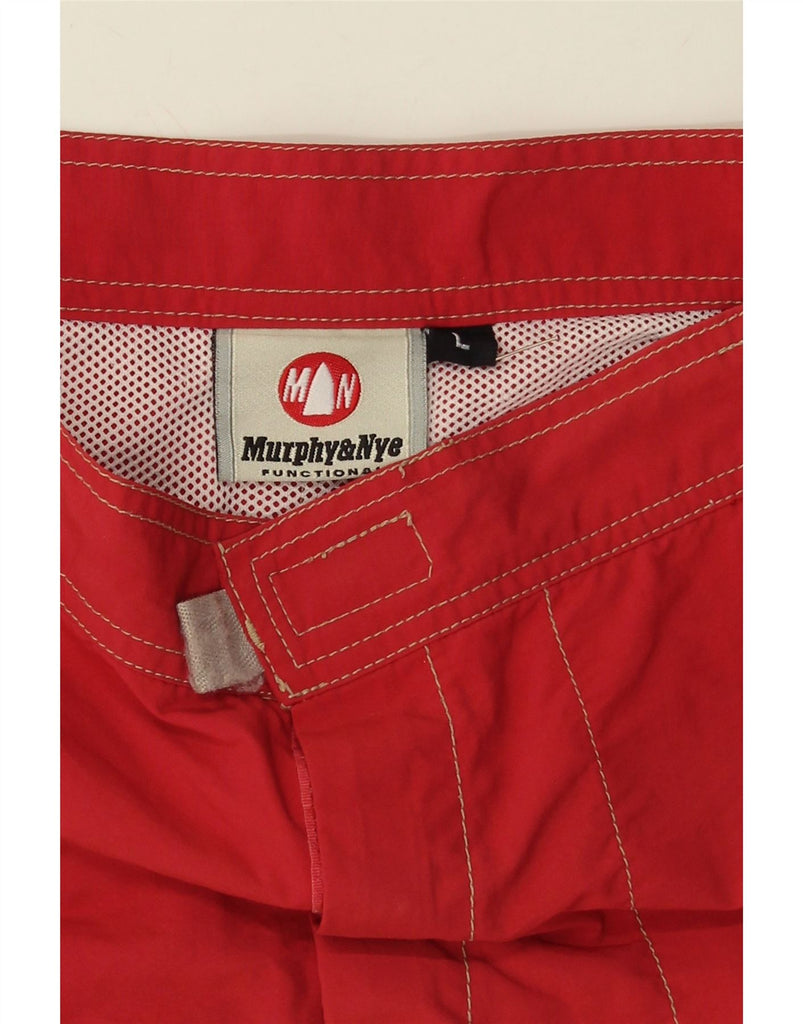 MURPHY & NYE Mens Swimming Shorts Large Red Polyamide Vintage Murphy & Nye and Second-Hand Murphy & Nye from Messina Hembry 