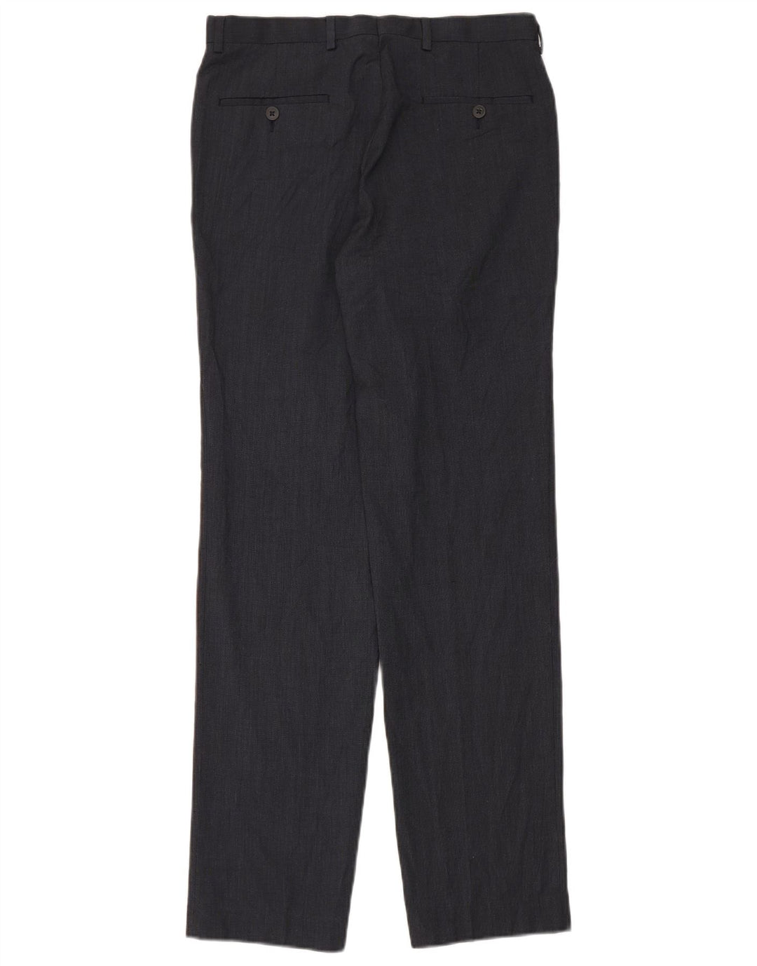 Marks & Spencer Mens Straight Suit Trousers W30 L33 Navy Blue Polyester
