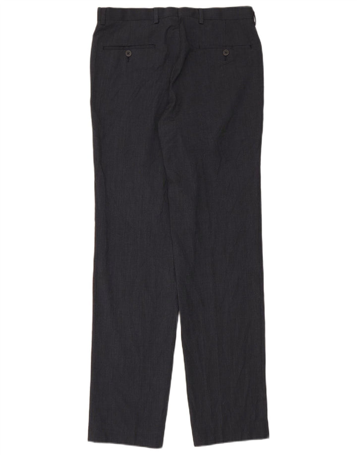 Marks & Spencer Mens Straight Suit Trousers W30 L33 Navy Blue Polyester
