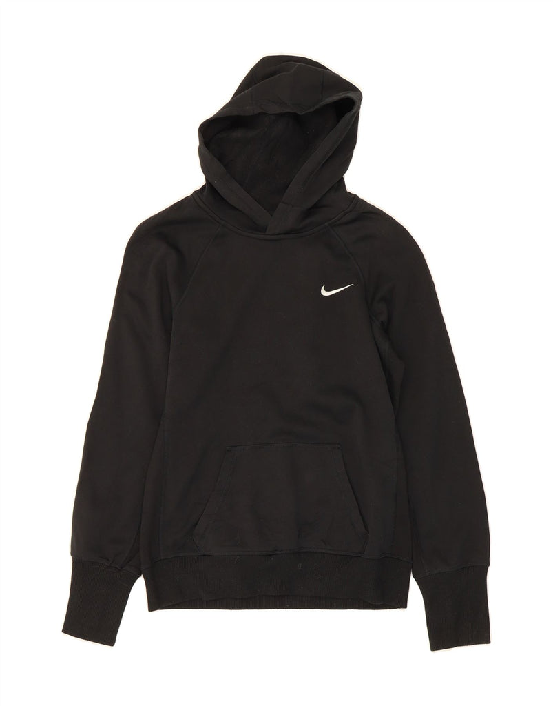 NIKE Womens Therma-Fit Oversized Hoodie Jumper UK 10 Small Black Polyester Vintage Nike and Second-Hand Nike from Messina Hembry 