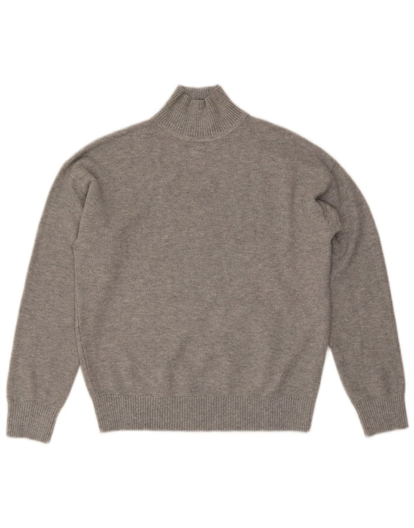 Marks & Spencer Womens Turtle Neck Jumper Sweater UK 6 XS Grey Flecked