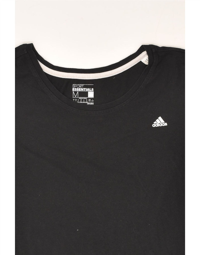 ADIDAS Womens Climalite Graphic T-Shirt Top UK 12 Medium Black Cotton | Vintage Adidas | Thrift | Second-Hand Adidas | Used Clothing | Messina Hembry 